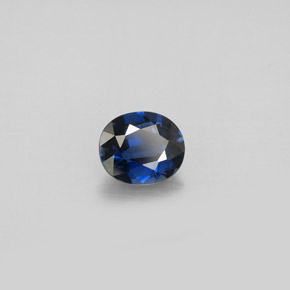 Zafiro azul natural de 0,89 ct, corte óvalo, VVS