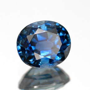 Zafiro azul natural de 0,65 ct, corte óvalo, VVS
