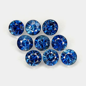 Gemas de zafiro azul natural de  ct, corte redondo, VVS-VS