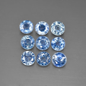Gemas de zafiro azul natural de  ct, corte redondo, VVS-VS