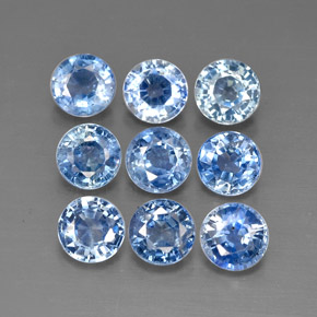 Gemas de zafiro azul natural de  ct, corte redondo, VVS-VS