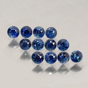 Gemas de zafiro azul natural de  ct, corte redondo, VVS-VS