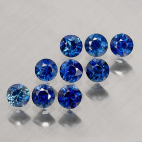 Gemas de zafiro azul natural de  ct, corte redondo, VVS-VS