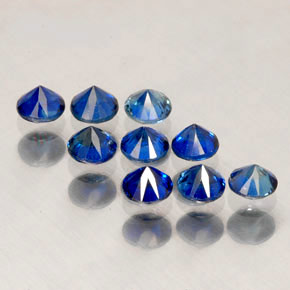Gemas de zafiro azul natural de  ct, corte redondo, VVS-VS