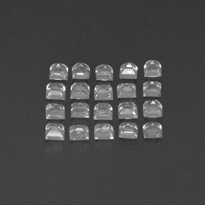 Gemas de zafiro blanco natural de  ct, cuadrado, VVS