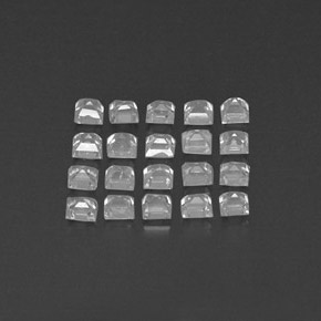 Gemas de zafiro blanco natural de  ct, cuadrado, VVS