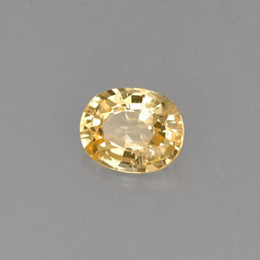 Zafiro amarillo natural de 0,44 ct, corte óvalo, VVS