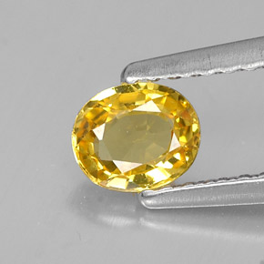 Zafiro amarillo natural de 0,46 ct, corte óvalo, VVS-VS