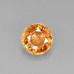 Zafiro naranja natural de 1,12 ct, corte redondo, VS