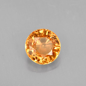 Zafiro naranja natural de 1,12 ct, corte redondo, VS
