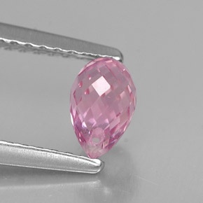 Zafiro rosa natural de 0,90 ct, briolette, VVS-VS