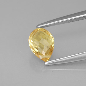 Zafiro amarillo natural de 1,22 ct, briolette, VS