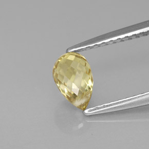 Zafiro amarillo natural de 1,00 ct, briolette, VVS-VS