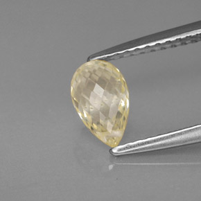 Zafiro oro natural de 1,38 ct, briolette, VS-SI