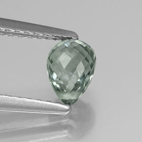 Zafiro verde natural de 1,00 ct, briolette, VS