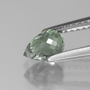 Zafiro verde natural de 1,00 ct, briolette, VS