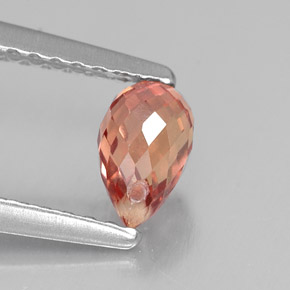 Zafiro naranja natural de 0,76 ct, briolette, VVS-VS