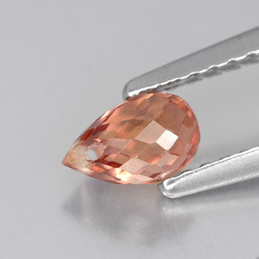 Zafiro naranja natural de 0,76 ct, briolette, VVS-VS