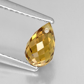 Zafiro amarillo natural de 1,11 ct, briolette, VVS-VS
