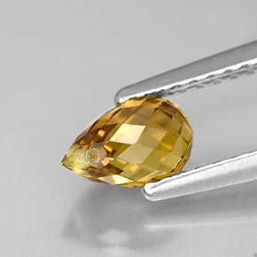 Zafiro amarillo natural de 1,11 ct, briolette, VVS-VS