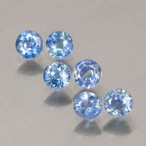 Gemas de zafiro azul natural de  ct, corte redondo, VVS-VS
