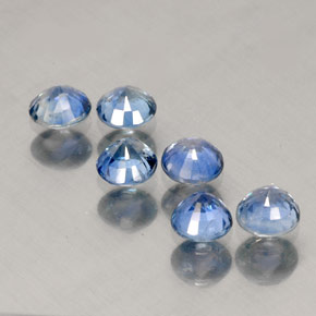 Gemas de zafiro azul natural de  ct, corte redondo, VVS-VS