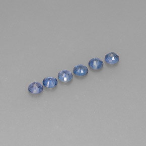 Gemas de zafiro azul natural de  ct, corte redondo, VVS-VS