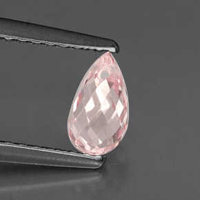 Zafiro rosa natural de 0,77 ct, briolette, VS