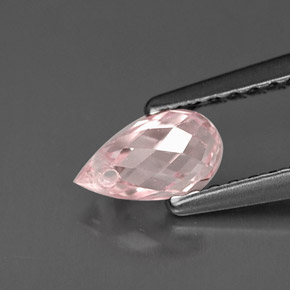 Zafiro rosa natural de 0,77 ct, briolette, VS