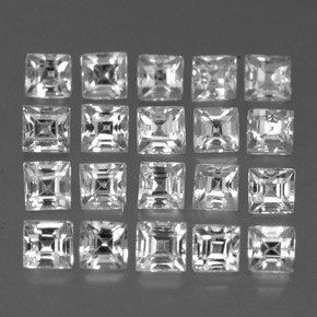 Gemas de zafiro blanco natural de  ct, cuadrado, VVS-VS