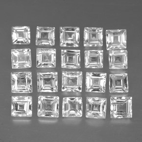 Gemas de zafiro blanco natural de  ct, cuadrado, VVS-VS