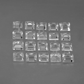 Gemas de zafiro blanco natural de  ct, cuadrado, VVS-VS