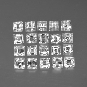 Gemas de zafiro blanco natural de  ct, cuadrado, VVS-VS