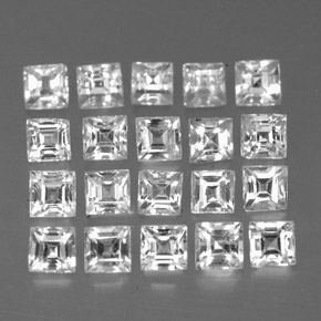 Gemas de zafiro blanco natural de  ct, cuadrado, VVS-VS