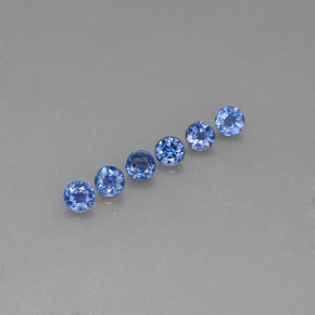 Gemas de zafiro azul natural de  ct, corte redondo, VVS-VS