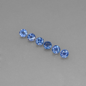 Gemas de zafiro azul natural de  ct, corte redondo, VVS-VS