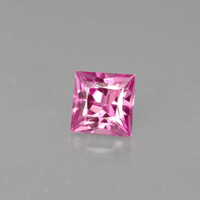 Zafiro rosa natural de 0,60 ct, cuadrado, VVS-VS
