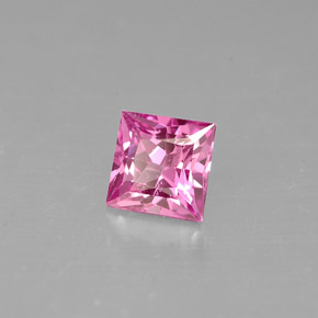 Zafiro rosa natural de 0,60 ct, cuadrado, VVS-VS