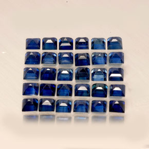 Gemas de zafiro azul natural de  ct, cuadrado, VVS-VS