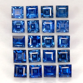 Gemas de zafiro azul natural de  ct, cuadrado, VVS-VS