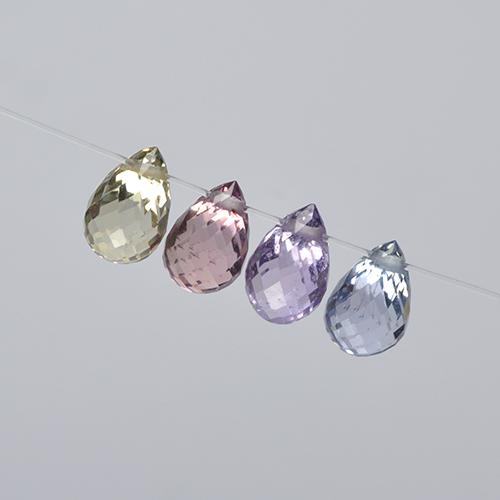 Gemas de zafiro multicolor natural de 2,61 ct, briolette, VVS-VS