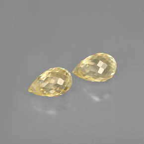 Gemas de zafiro amarillo natural de  ct, briolette, VVS-VS