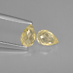 Gemas de zafiro amarillo natural de  ct, briolette, VVS-VS