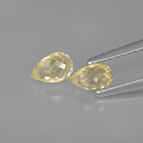 Gemas de zafiro amarillo natural de  ct, briolette, VVS-VS