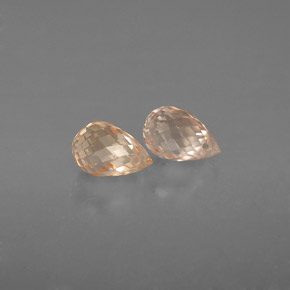 Gemas de zafiro naranja natural de  ct, briolette, VVS-VS