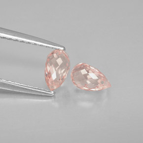 Gemas de zafiro rosa natural de  ct, briolette, VS