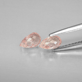 Gemas de zafiro rosa natural de  ct, briolette, VS