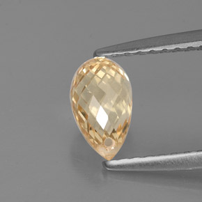 Zafiro amarillo natural de 1,12 ct, briolette, VS