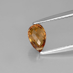 Zafiro naranja natural de 0,91 ct, briolette, VVS-VS