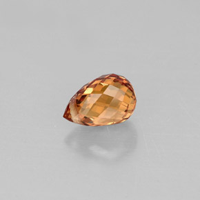 Zafiro naranja natural de 0,89 ct, briolette, VVS-VS